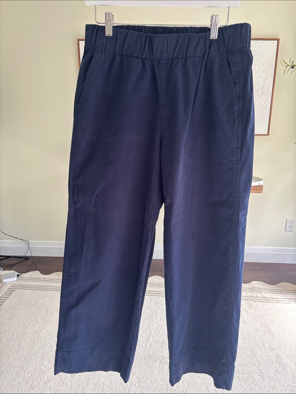 J. Crew Navy Elastic-Waist Chinos